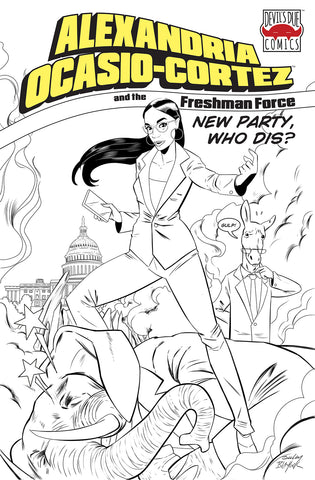 Alexandria Ocasio-Cortez and the Freshman Force: Line Art Cover Variant